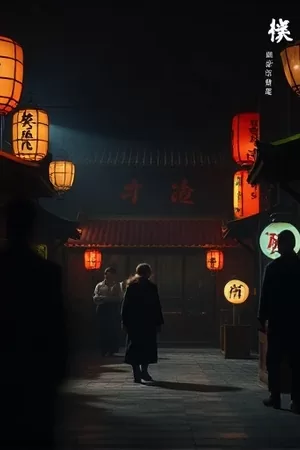 风起琉璃街动画海报，巷口悬挂的琉璃灯与剑影